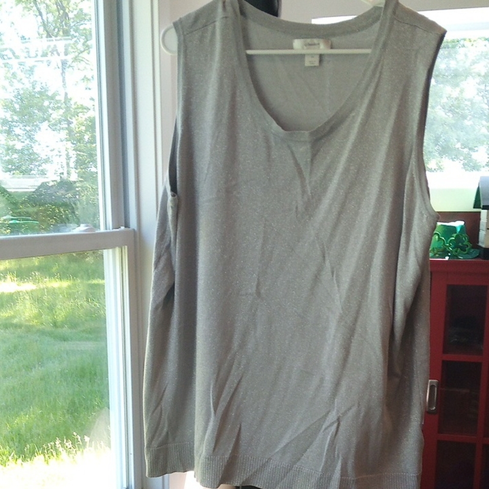 CJ Banks Gray Sleeveless Tank Top